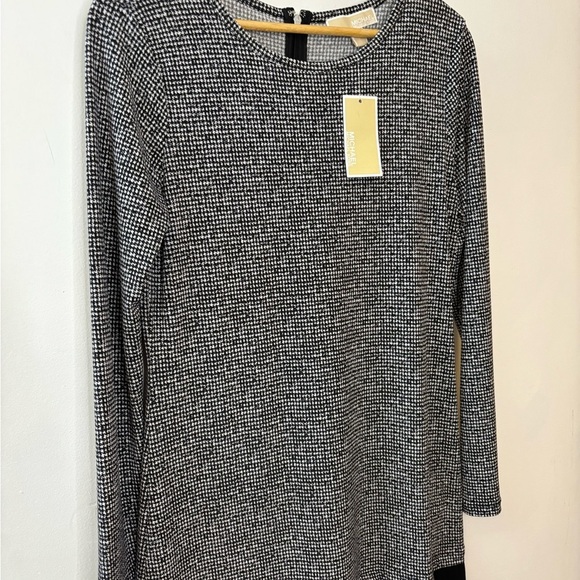 NWT Michael Michael Kors Houndstooth Pleated Hem Dress - Picture 8 of 8